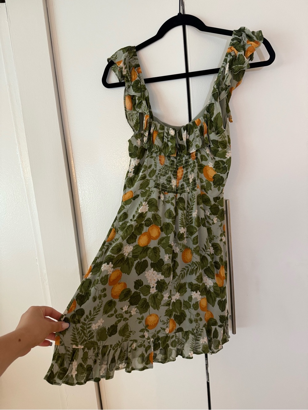Green Lemon Print Ruffle Sundress - Picture 2 of 2
